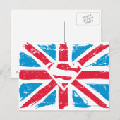 Worn S-Shield over vlag Briefkaart (Voorkant / Achterkant)