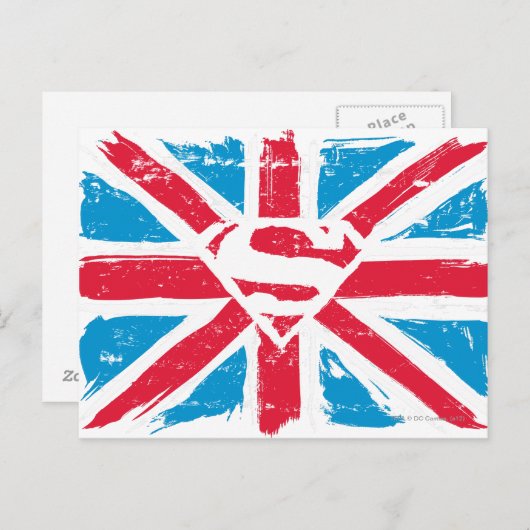 Worn S-Shield over vlag Briefkaart (Voorkant / Achterkant)