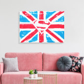 Worn S-Shield over vlag Canvas Afdruk (Insitu (Woonkamer))