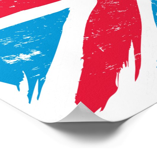 Worn S-Shield over vlag Poster (Hoek)