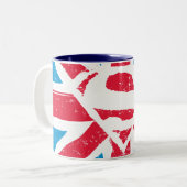 Worn S-Shield over vlag Tweekleurige Koffiemok (Voorkant links)