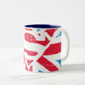Worn S-Shield over vlag Tweekleurige Koffiemok (Voorkant rechts)