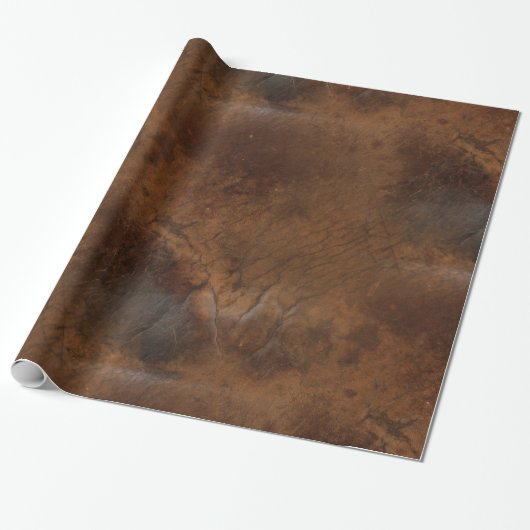 Worn Saddle Faux Leather Cadeaupapier (Uitgerold)