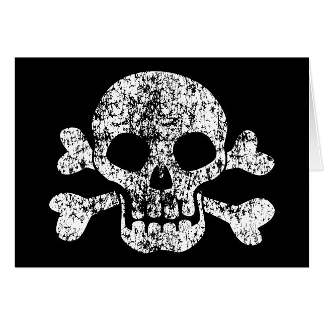 Worn Skull en Crossbones (Voorkant Horizontaal)