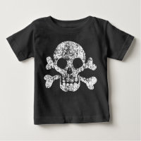 Worn Skull en Crossbones Baby T-Shirt