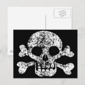Worn Skull en Crossbones Briefkaart (Voorkant / Achterkant)