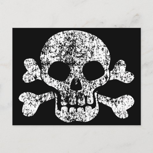 Worn Skull en Crossbones Briefkaart (Voorkant)