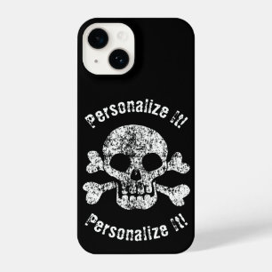 Worn Skull en Crossbones iPhone 14 Hoesje
