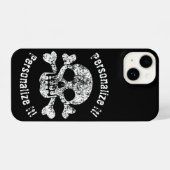 Worn Skull en Crossbones iPhone Hoesje (Achterkant horizontaal)