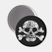 Worn Skull en Crossbones Magneet (Voorkant / Achterkant)