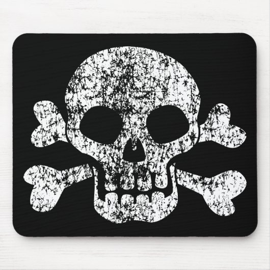 Worn Skull en Crossbones Muismat (Voorkant)