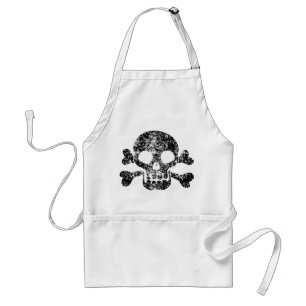 Worn Skull en Crossbones Standaard Schort
