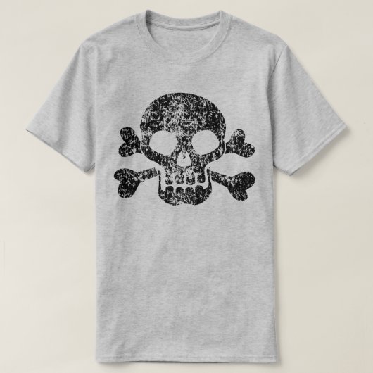 Worn Skull en Crossbones T-shirt (Design voorkant)