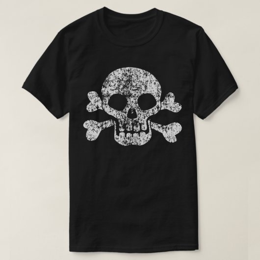 Worn Skull en Crossbones T-shirt (Design voorkant)