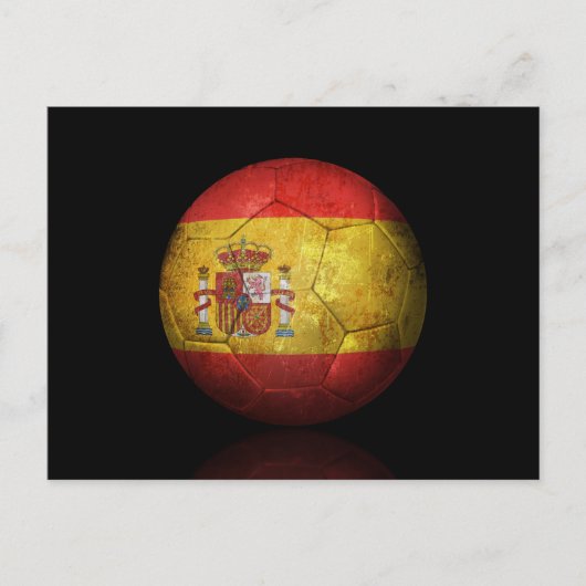 Worn Spain Flag Football Voetbal Briefkaart (Voorkant)