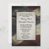  Worn USA Flag Wedding Invitation Kaart (Voorkant)
