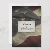  Worn USA Flag Wedding Invitation Kaart (Achterkant)