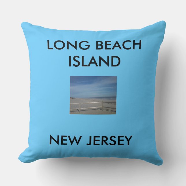 worp kussen, LBI worp kussen,Long Beach Island Kussen (Voorkant)