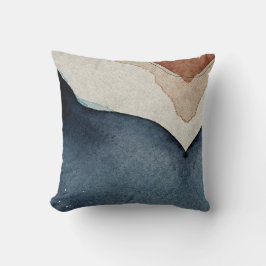 Worpkussen - Abstract Blauw Bruin Patroon Kussen