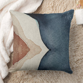 Worpkussen - Abstract Blauw Bruin Patroon Kussen