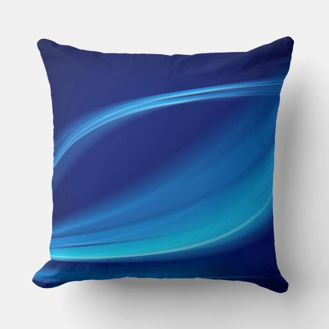 Worpkussen - Abstract Heldere Blauwe Kussen (Voorkant)