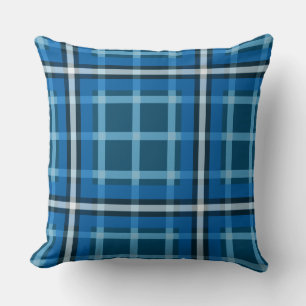 Worpkussen Blauw Schots Tartan Geruit Patroon Kussen