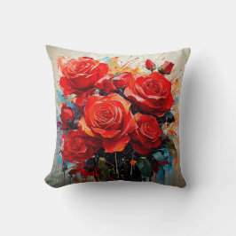 Worpkussen - Het Rode Rozen Kunstwerk Kussen