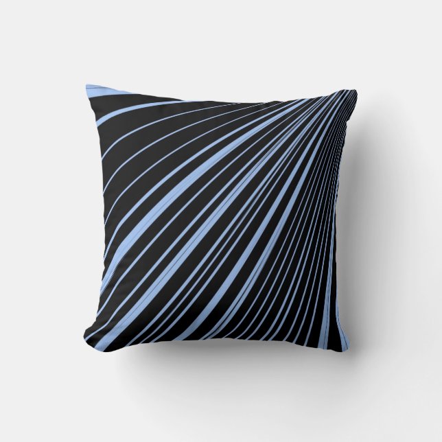 Worpkussen Streep Blauw Zwart Kussen (Voorkant)