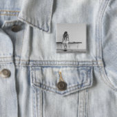 Worried Girl Vierkante Button 5,1 Cm (In situ)