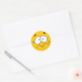 Worried Yellow Emoji Ronde Sticker (Envelop)