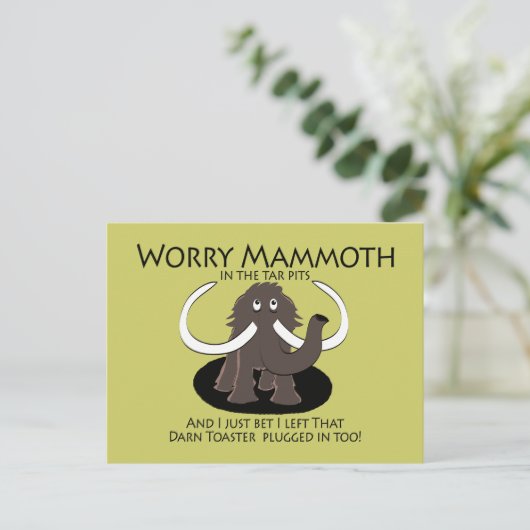Worry Mammoth Briefkaart (Staand voorkant)