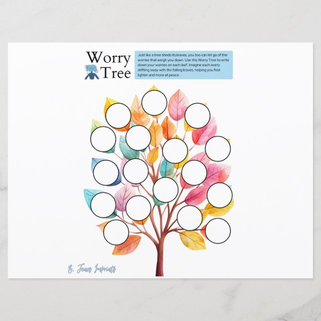 Worry Tree Worksheet - Digital Download (Achterkant)