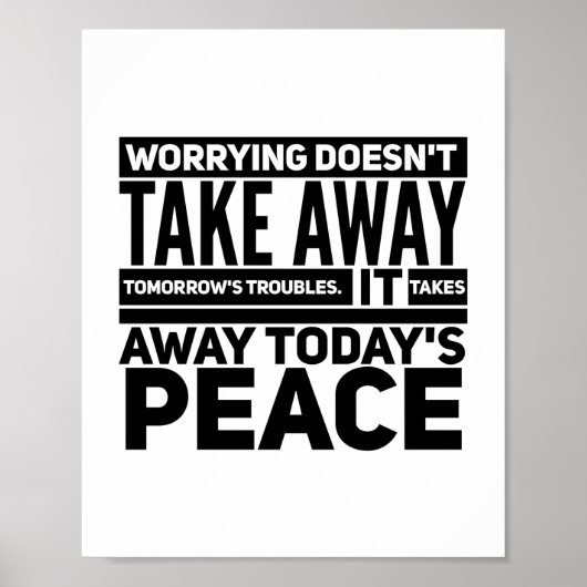 Worrying doesn't take away tomorrow's ontregelend poster (Voorkant)