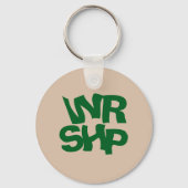 WORSHIP Print Beige Sleutelhanger (Voorkant)