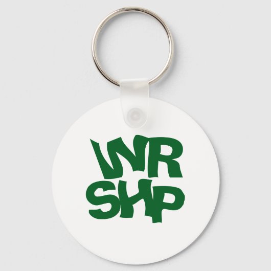 WORSHIP Print Beige Sleutelhanger (Achterkant)