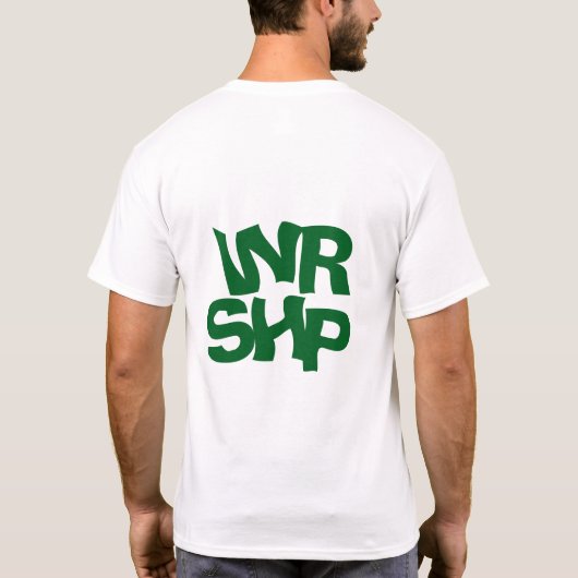WORSHIP Print Wit T-shirt (Achterkant)