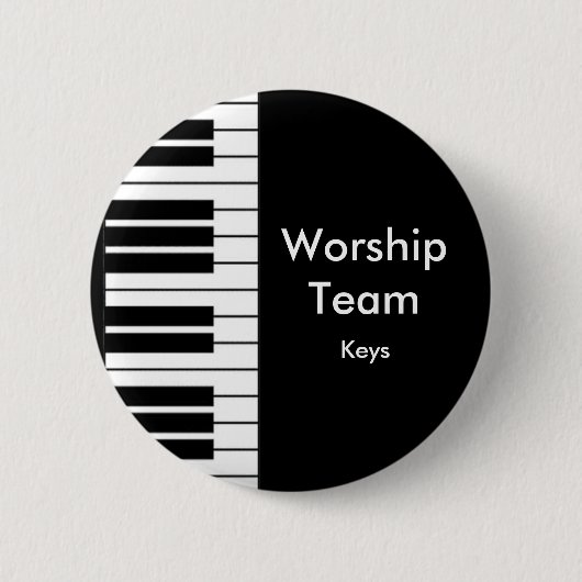 Worship Team, Keys-badge Ronde Button 5,7 Cm (Voorkant)