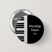 Worship Team, Keys-badge Ronde Button 5,7 Cm (Voorkant /achterkant)
