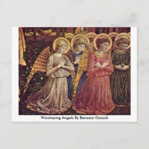 Worshiping Angels van Benozzo Gozzoli Briefkaart