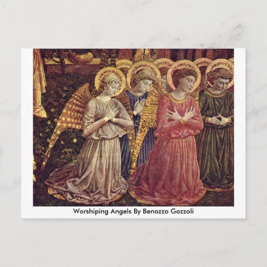 Worshiping Angels van Benozzo Gozzoli Briefkaart (Voorkant)