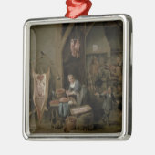 worst, 1651 metalen ornament (Links)