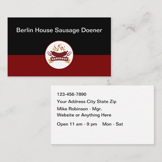 Worst Barbecue Restaurant Thema Visitekaartje (Voorkant / Achterkant)