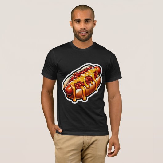 WORST-CHILI KAAS HOT DOG 5 T-SHIRT (Voorkant volledig)