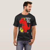 Worst Dj Ever Funny T Rex Dinosaur Sarcastic Music T-shirt (Voorkant volledig)