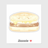 worst, ei en boterham met kaas sticker (Vel)