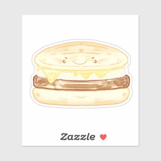 worst, ei en boterham met kaas sticker (Vel)