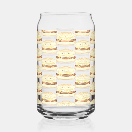 Worst,ei en kaas sandwich blikvorm glas (Voorkant)
