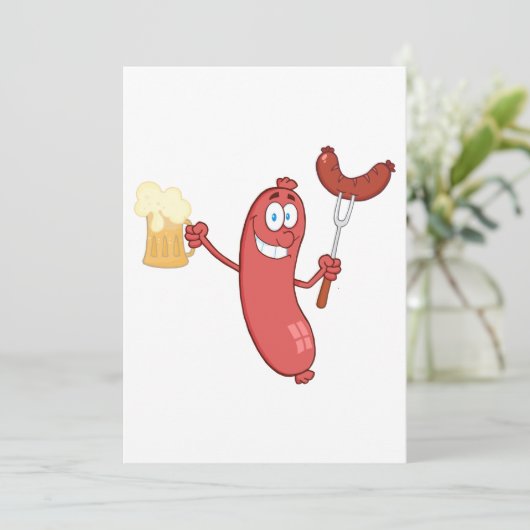 worst en bier kaart (Staand voorkant)