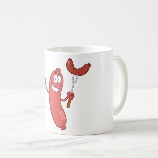 worst en bier koffiemok (Voorkant rechts)