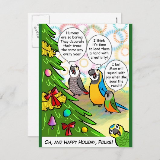 Worst en kerstboom feestdagenkaart (Voorkant / Achterkant)